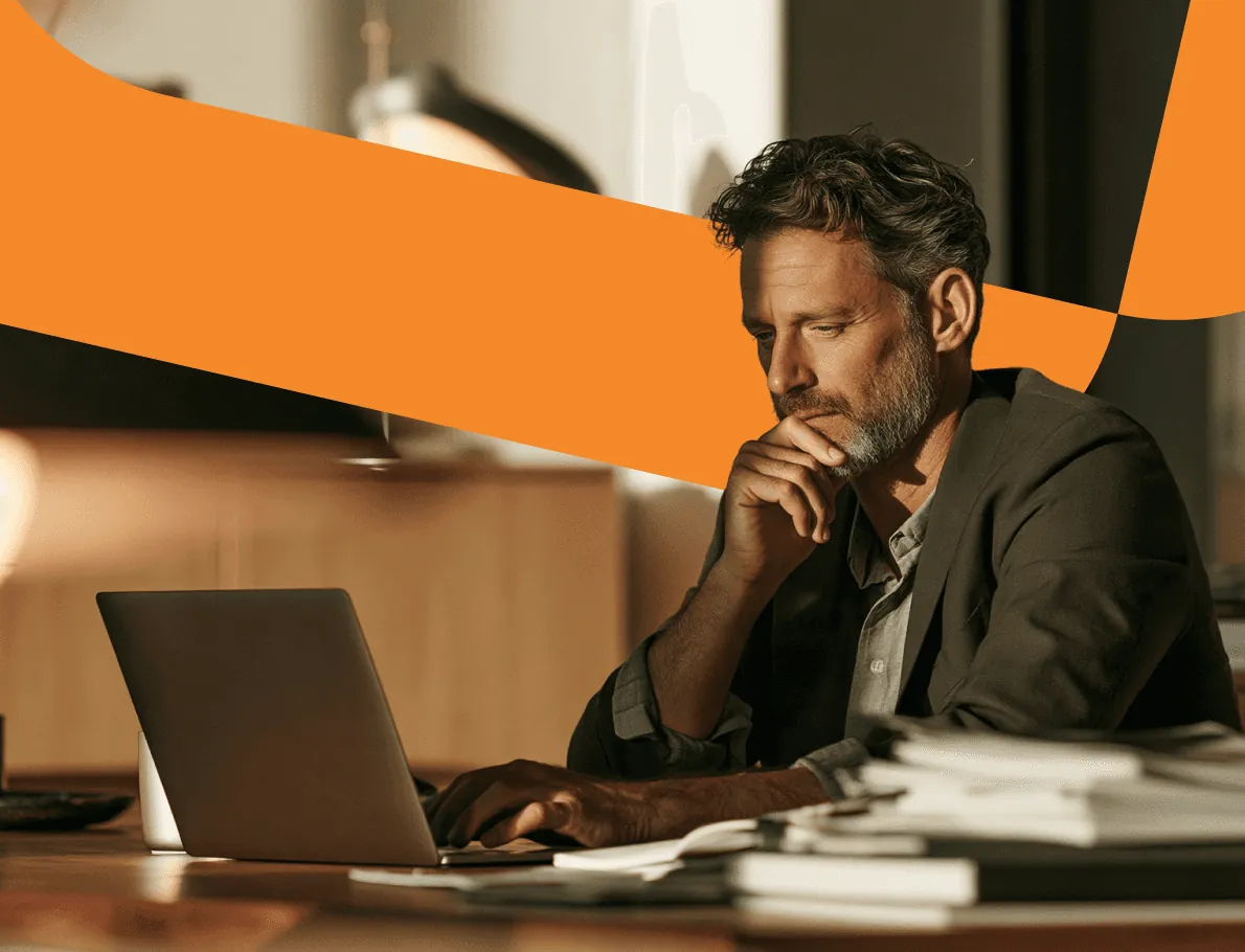 Daniel Carter, founder and principal consultant, at his laptop