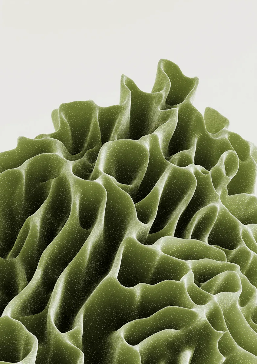 Folds of green coral