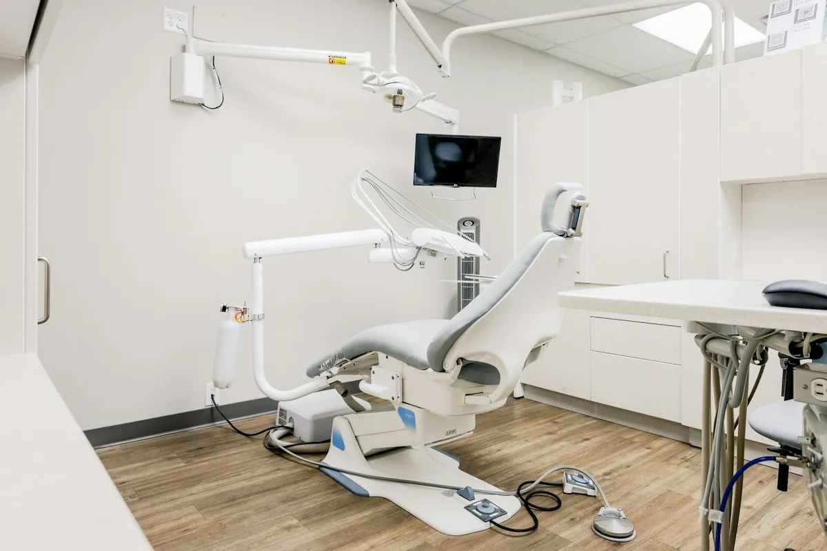 A bright, modern treatment room