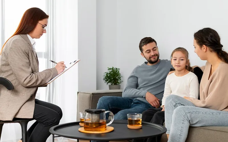A family in a therapy session