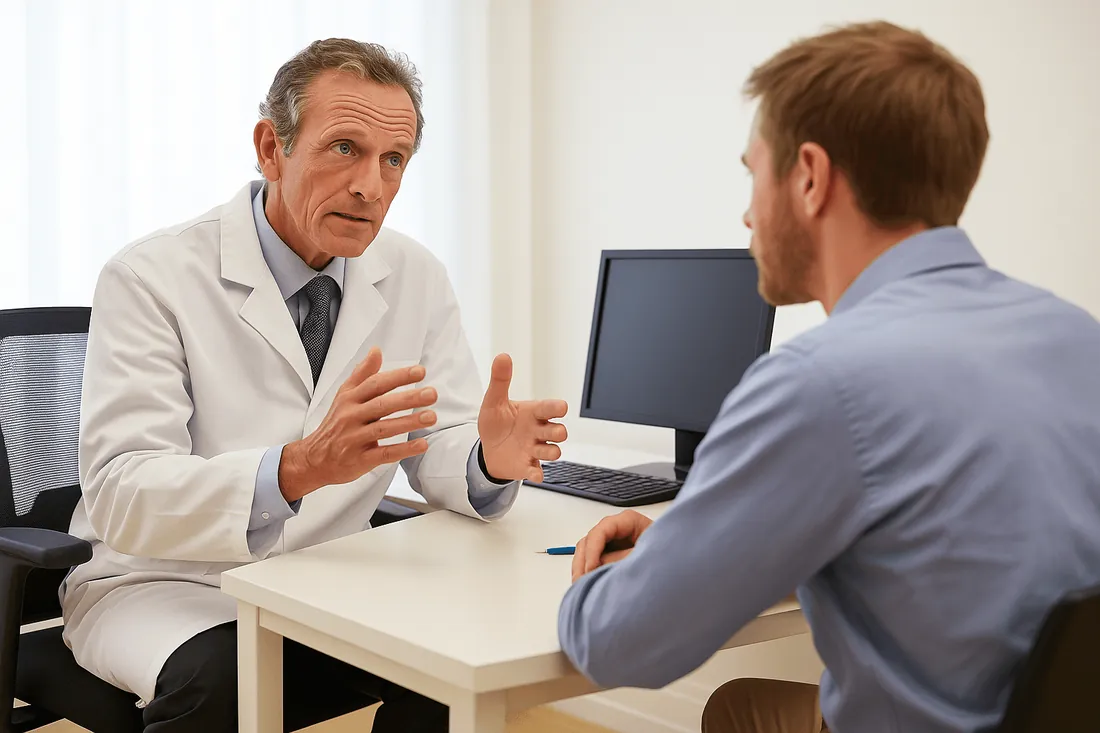 A doctor in a consultation with a patient