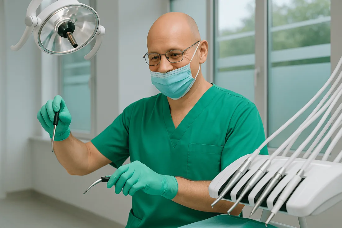 A doctor preparing medical equipment