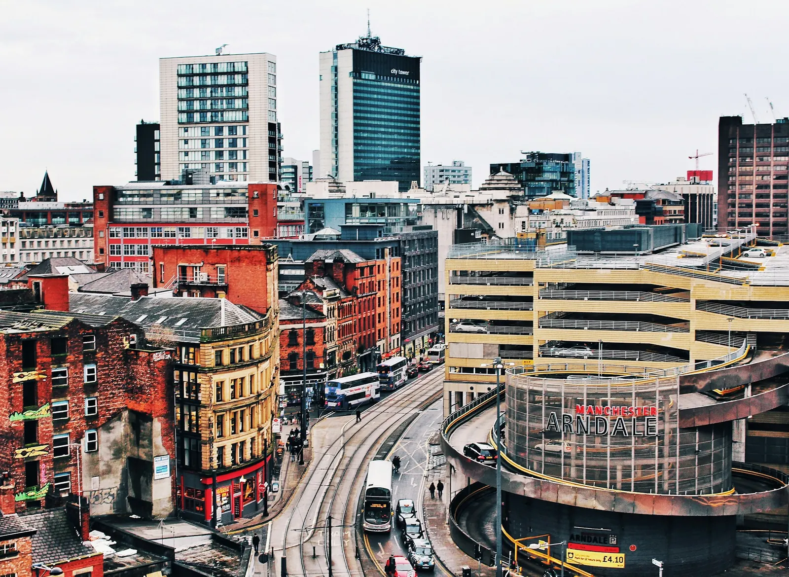 Manchester city centre from above