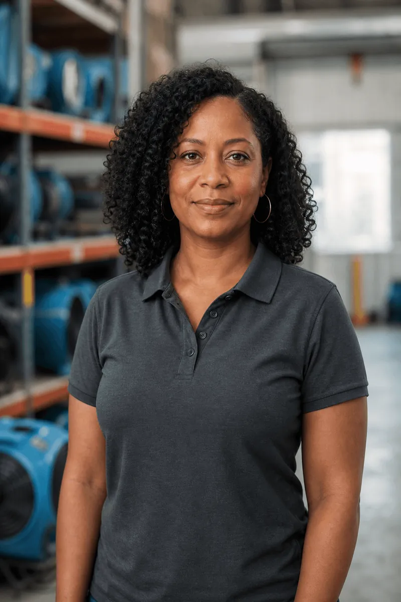 Danielle Brooks in the equipment warehouse