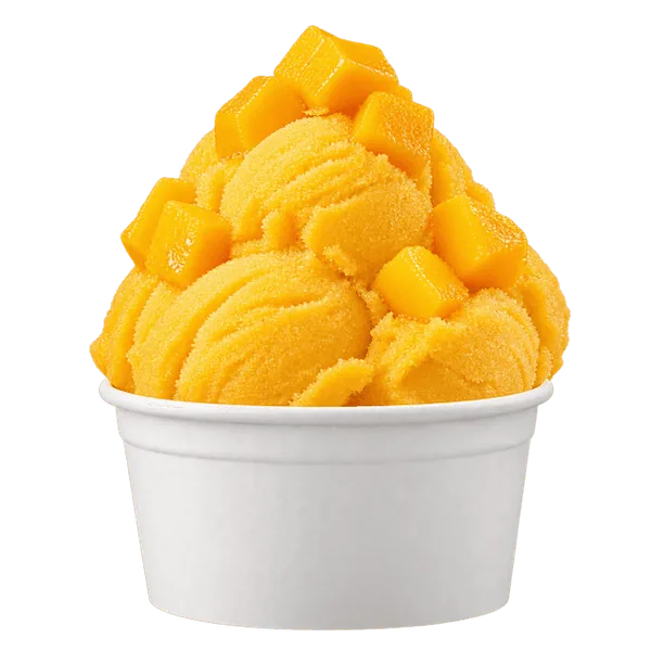 Mango sunshine in a plain white cup