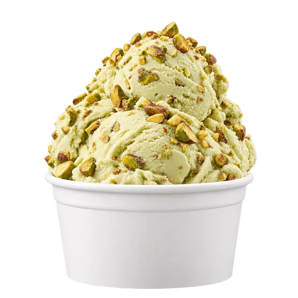 Pistachio party in a plain white cup