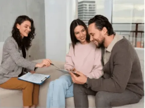 Couple signing with an agent
