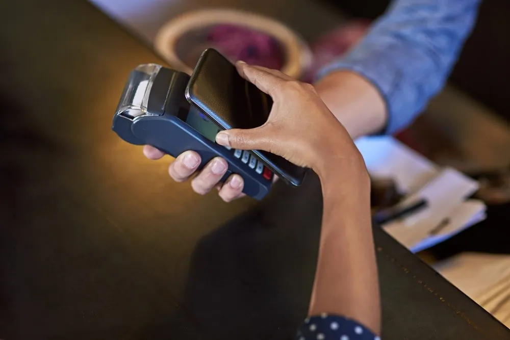 Online banking on a laptop