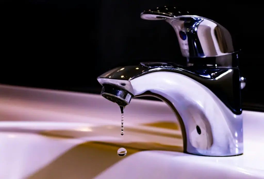 A dripping chrome tap