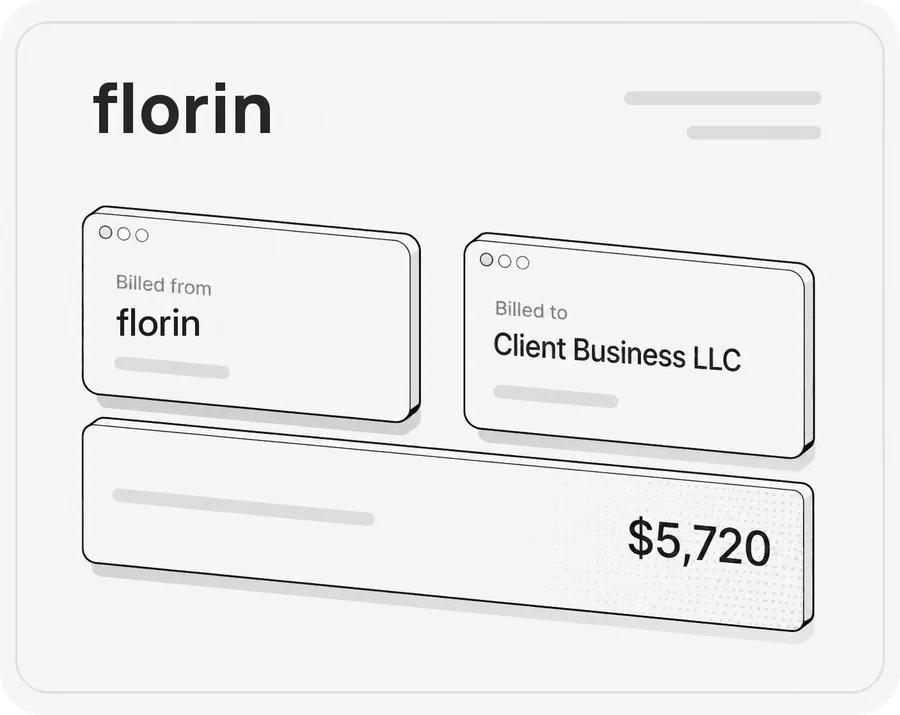 An invoice billed from Florin to Client Business LLC for $5,720