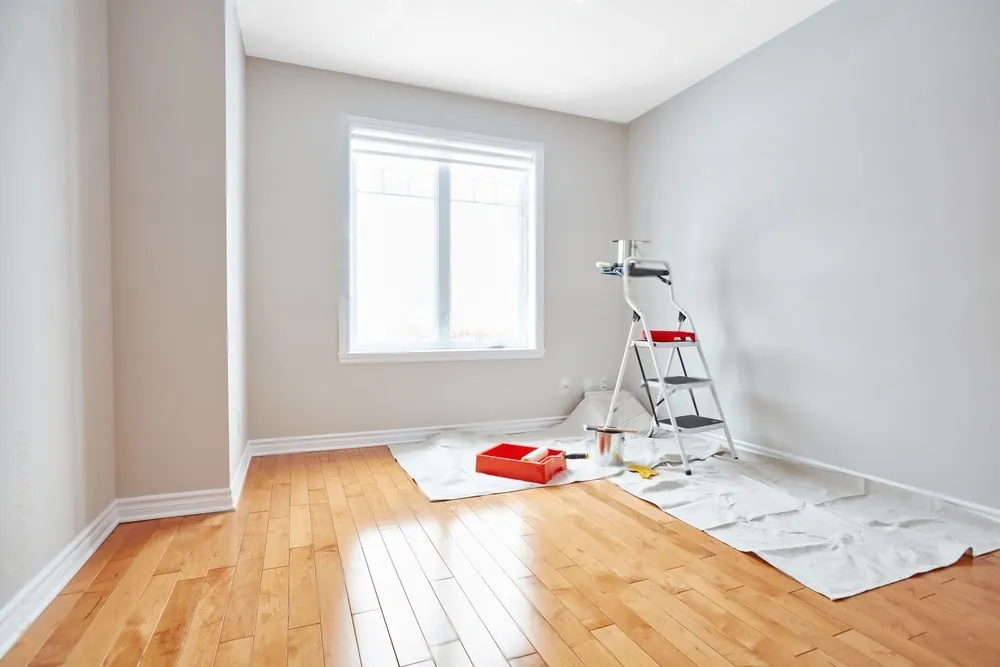 An empty room being renovated