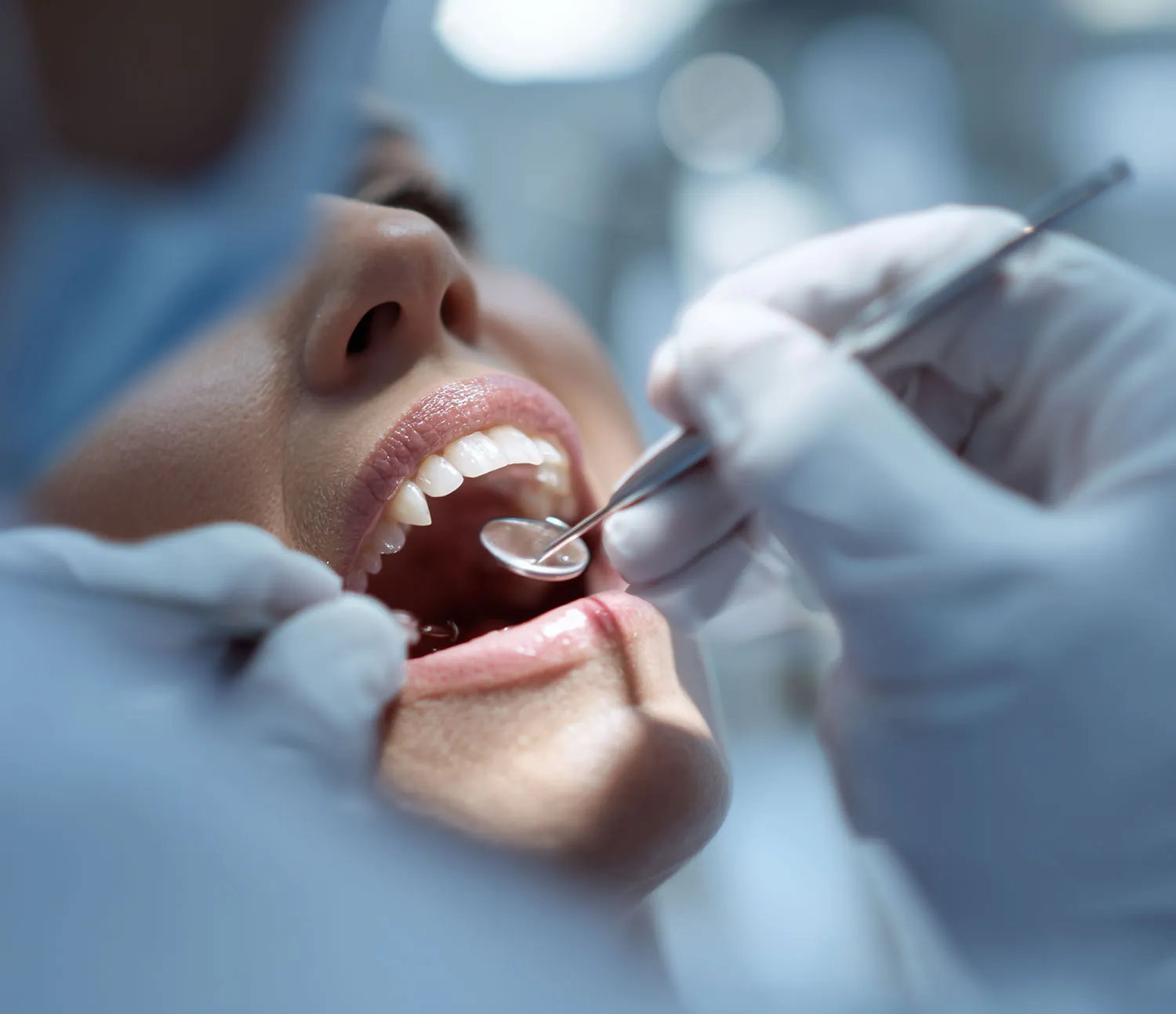 Close-up of a dental check-up