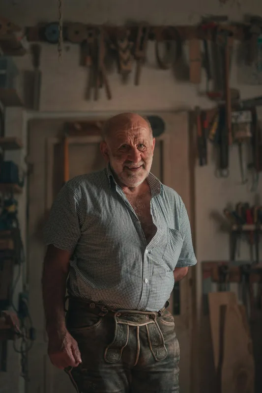 Oliver Bennett in his workshop