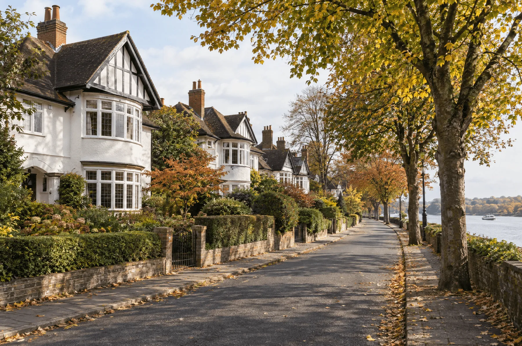 1930s detached houses along the river road in Hollins Vale