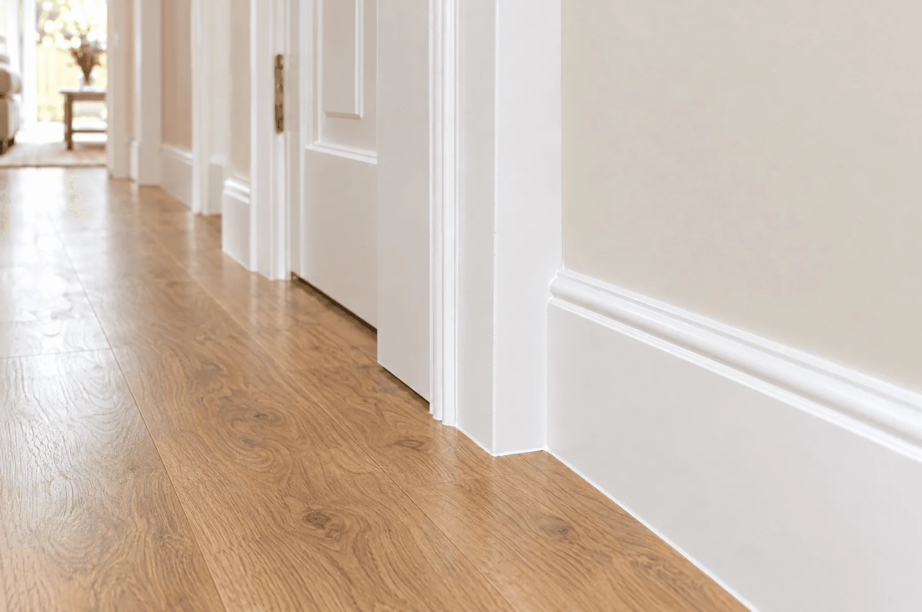 Painted skirting and door frame in the Westcombe hallway
