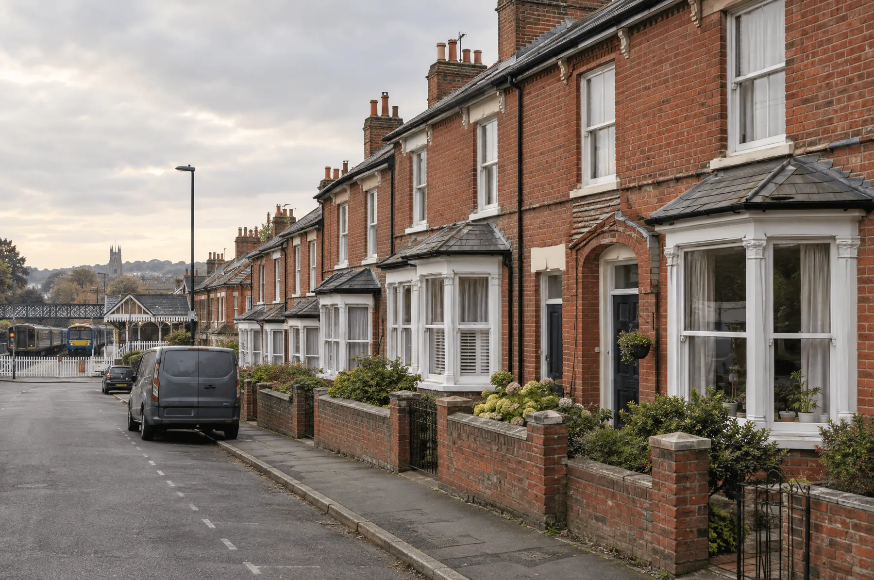 Victorian terraced houses near the station in Marrow Hill