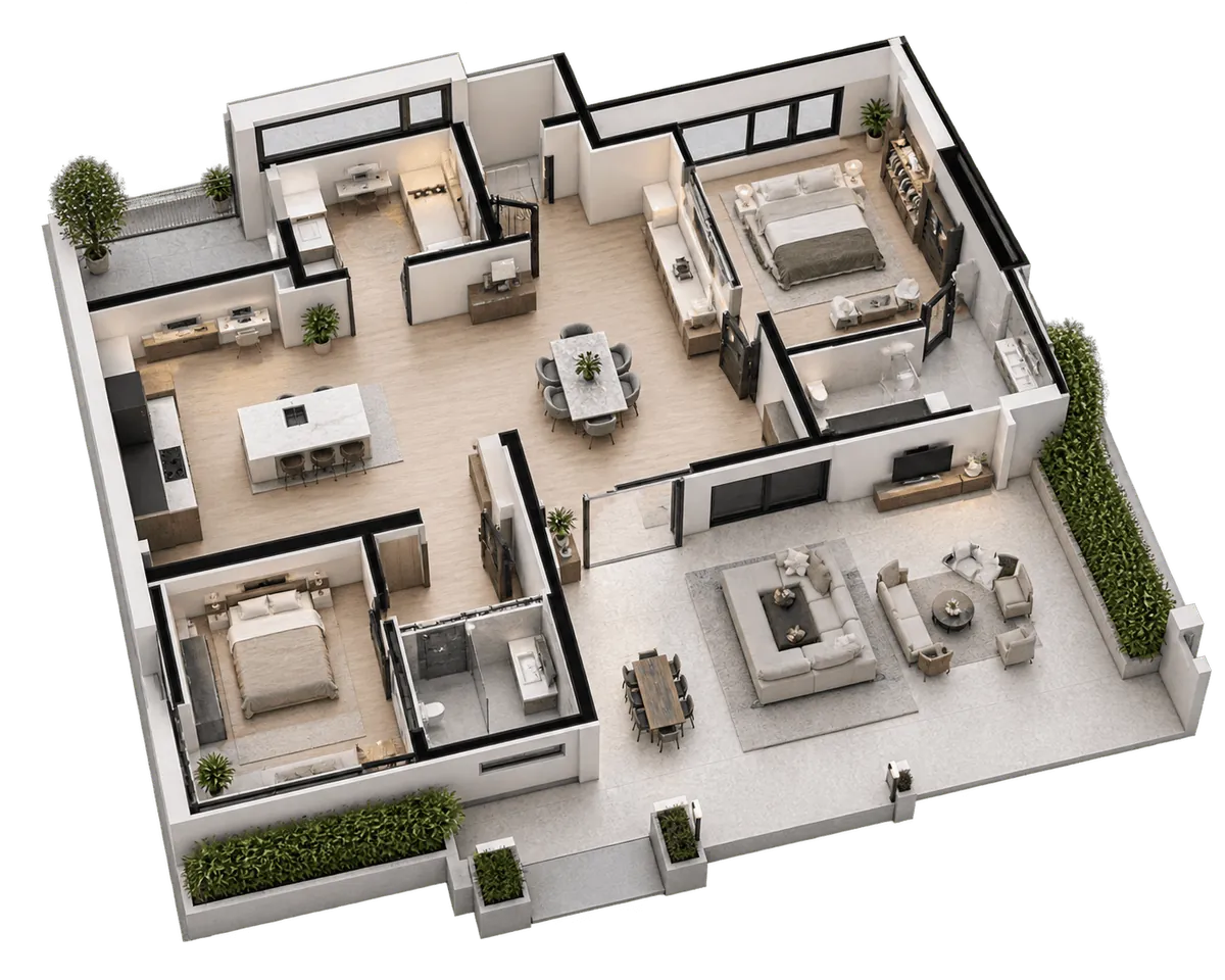 Verve Loft: a cut-away 3D floor plan, view 3 of 3