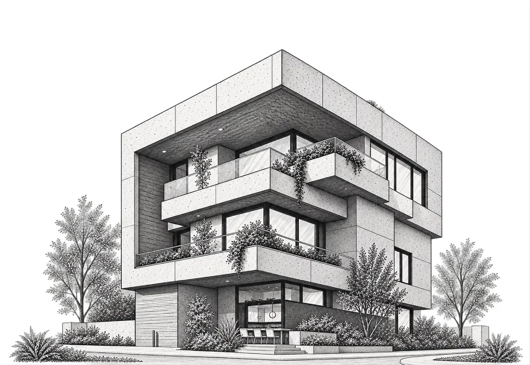 Meridian House: a three-storey house with planted terraces