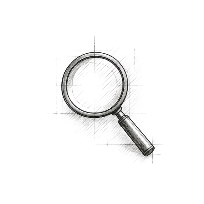Drawing of a magnifying glass