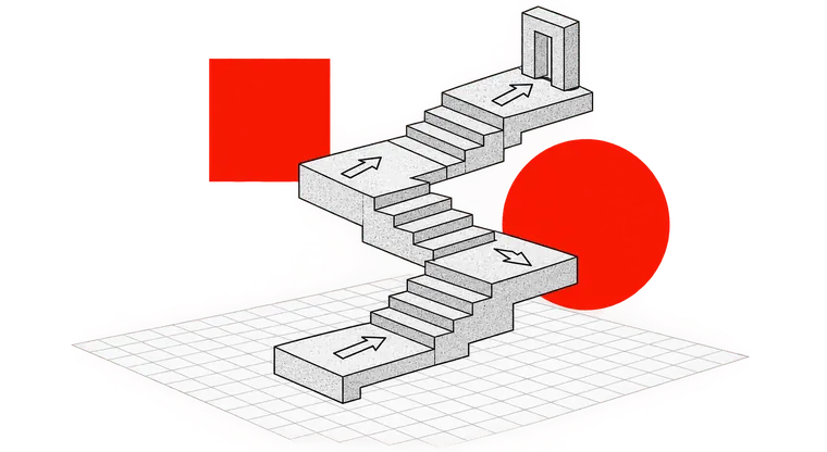 Drawing of a stair model on a plan