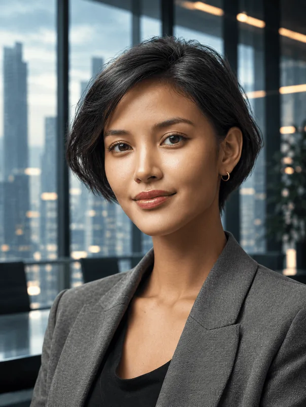 Portrait of a consultant with short dark hair