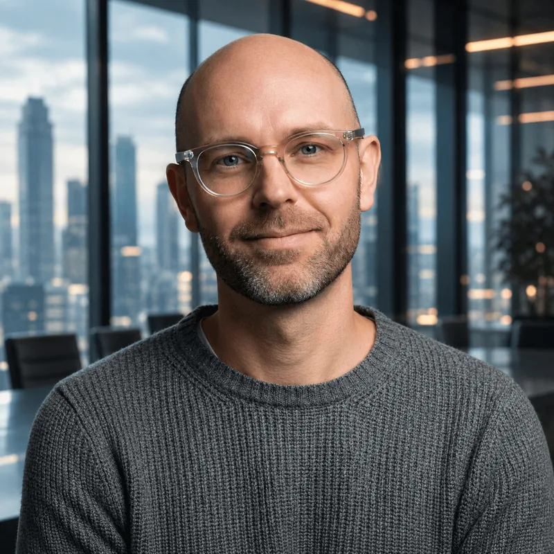 Portrait of a consultant in a grey jumper