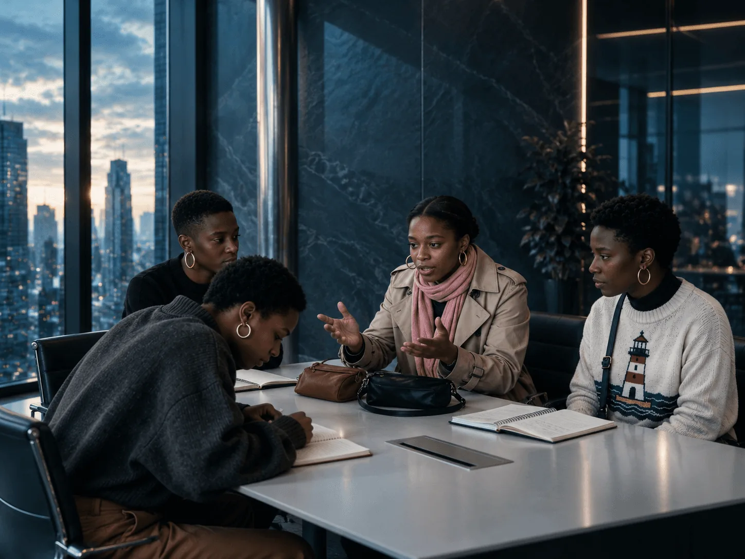 A small team in discussion during a workshop