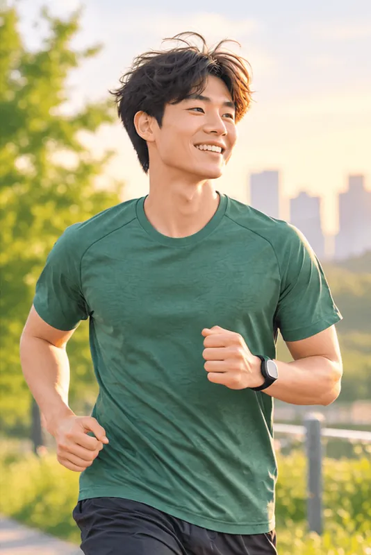 After: the same man out for a run