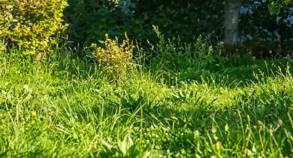 The same lawn grown long, before