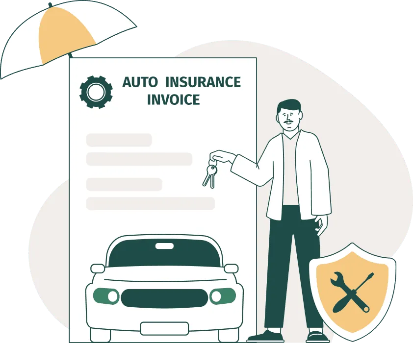 An illustration of a car insurance invoice