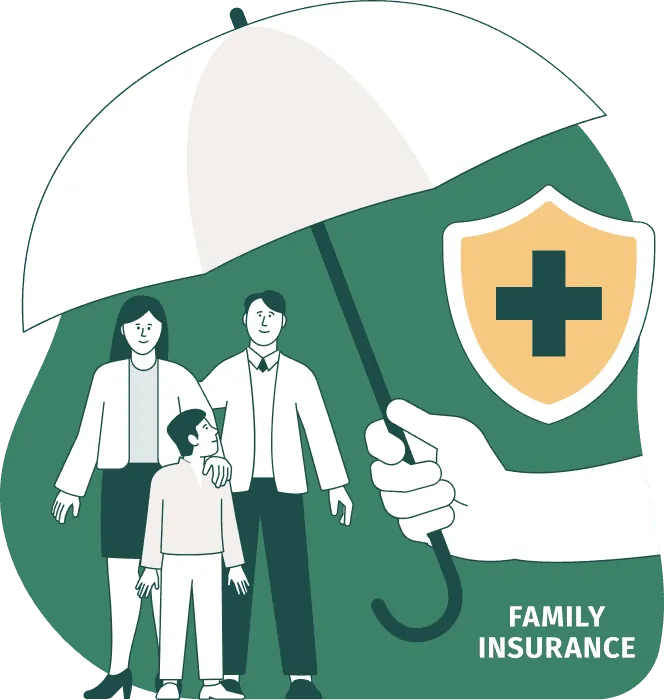 An illustration of a family insurance policy