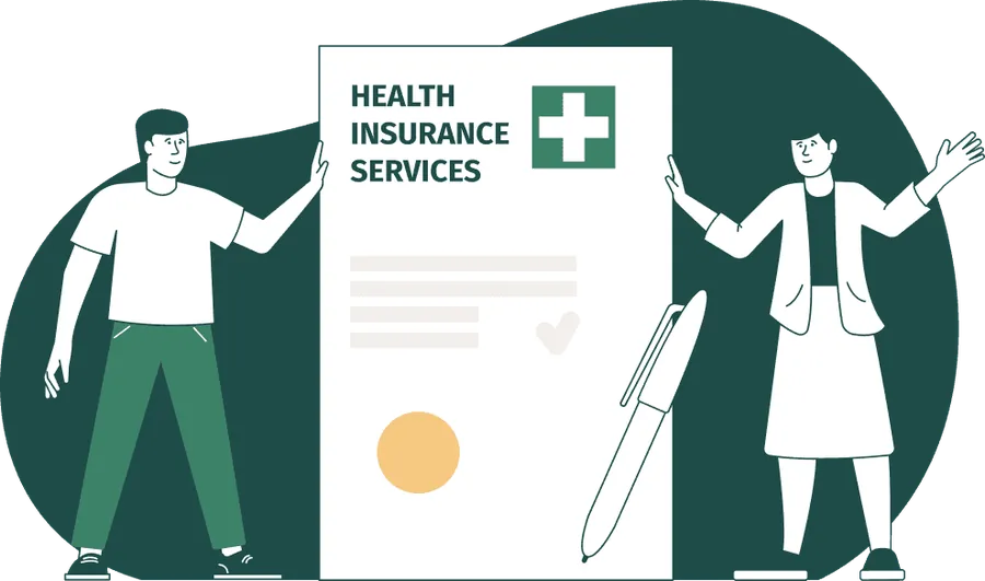 An illustration of a health insurance policy