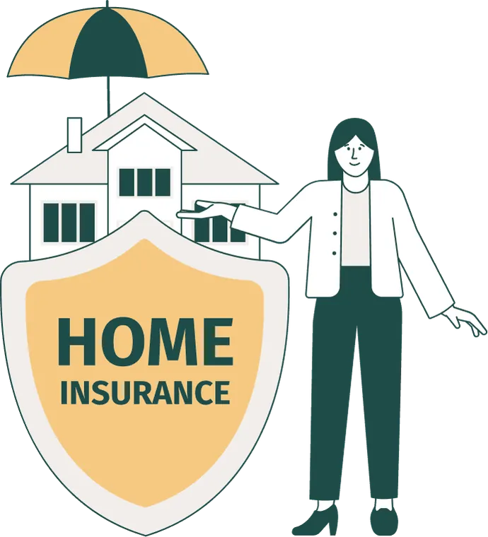 An illustration of home insurance