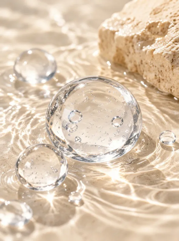 Clear hyaluronic acid serum texture