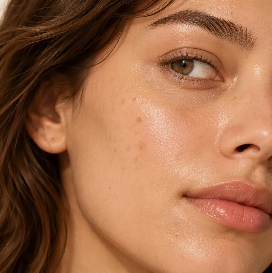 Skin before the illustrative glow comparison