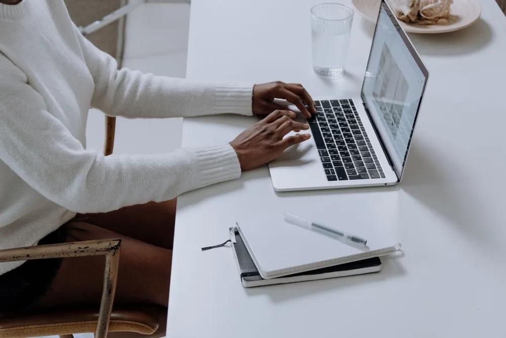 Booking a test on a laptop