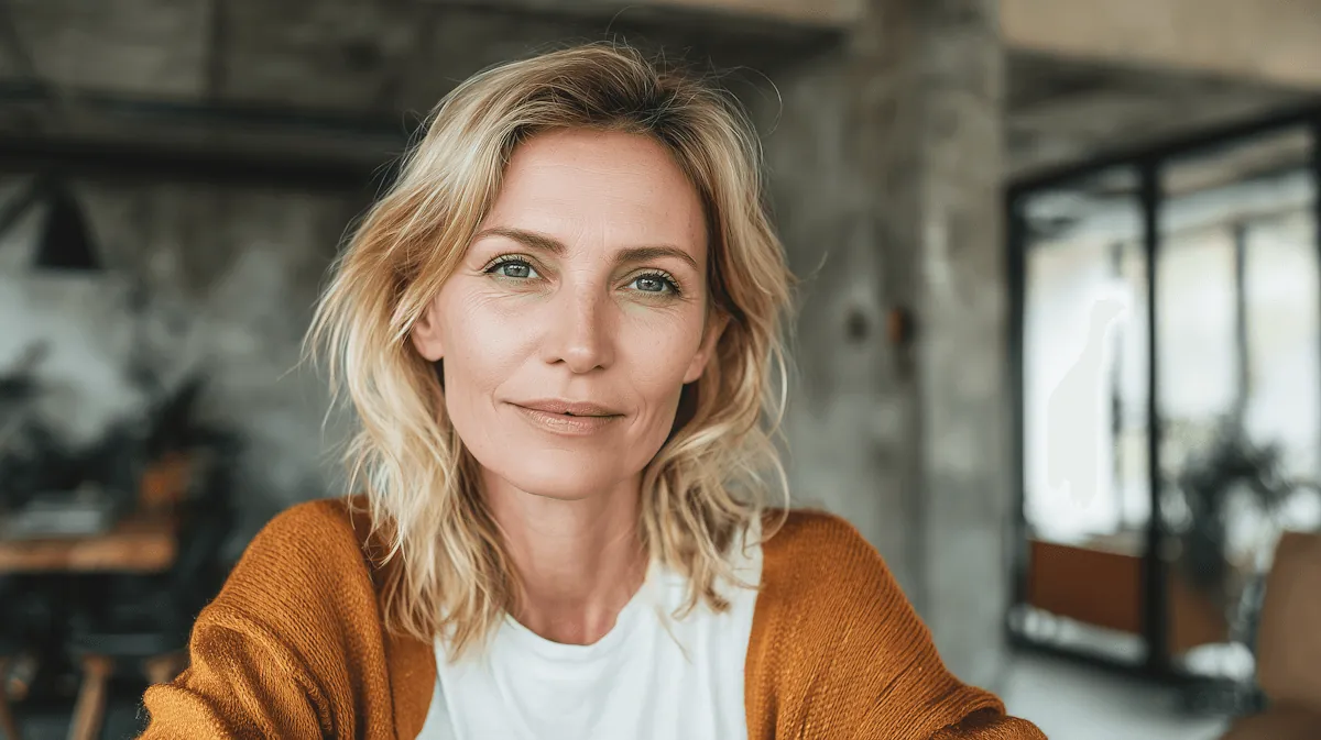 A smiling woman in a loft office